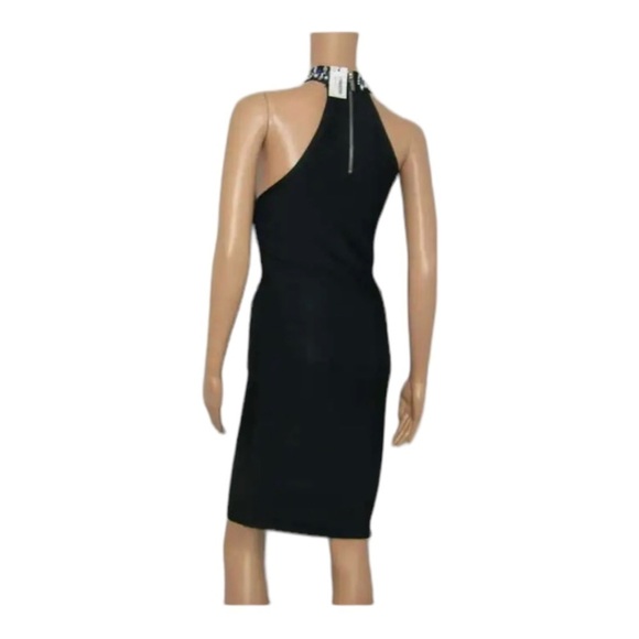 NWT KAREN MILLEN Embellished Bandage Knit Halter Bodyon Mini Dress Green XS - Picture 6 of 8